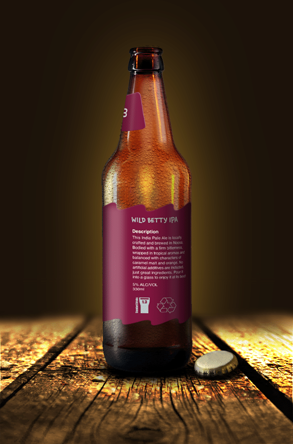 A beer bottle showing the right label design